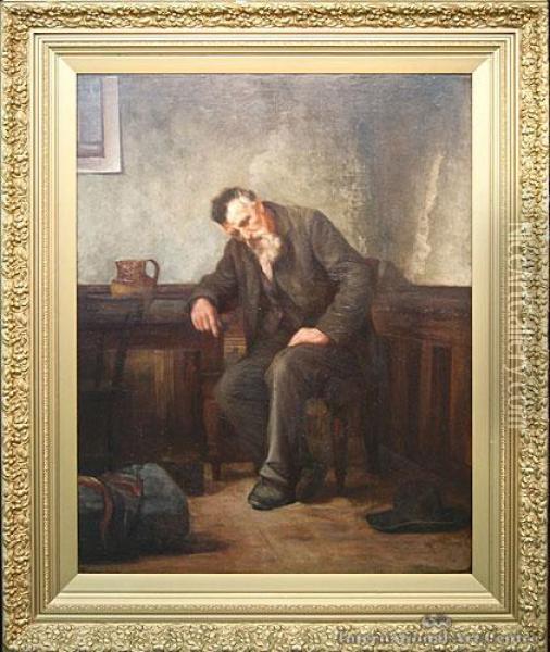 Study Of A Weary Traveller Oil Painting - Henry Alfred Gsell
