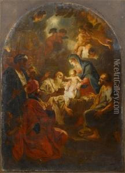 The Adoration Of The Magi Oil Painting - Michelangelo Unterberger