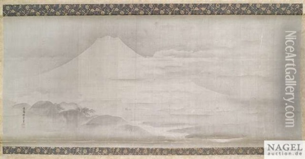 Der Fuji An Einem Feuchten Sommermorgen Oil Painting - Moriteru Tsuruzawa