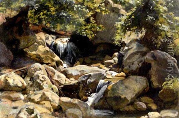 Landscape With Figure Oil Painting - John Singer Sargent