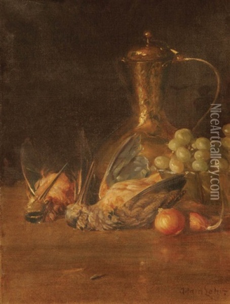 Still Life With Game And Fruit Oil Painting - Adam Lehr
