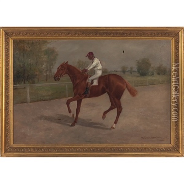 Jockey On Horsback Oil Painting - Gean Smith