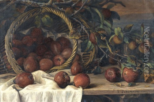 Un Envoi De Pommes Calvilles Oil Painting - Edouard Jeanmaire