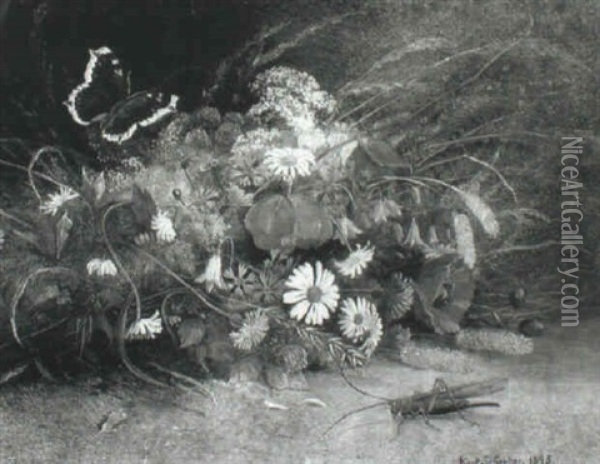 Wild Flowers Oil Painting - Karl Schreder