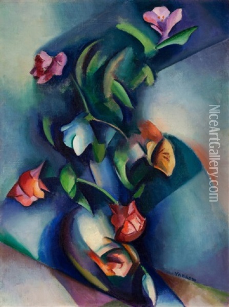 Synchromist Flowers Oil Painting - William Henry Kemble Yarrow