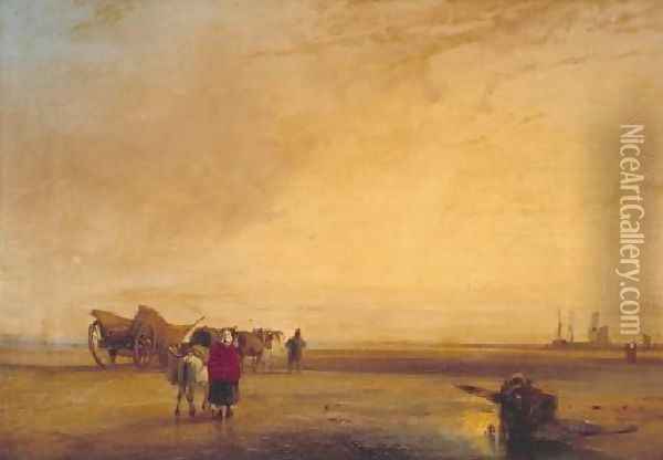 On The French Coast Oil Painting - Richard Parkes Bonington