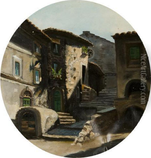 Veduta Di Paese Oil Painting - Michele Cammarano