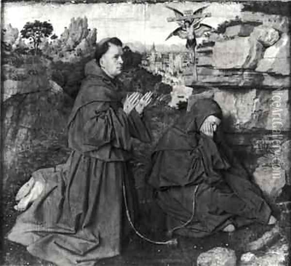 St Francis Receiving the Stigmata Oil Painting - Hubert & Jan van Eyck
