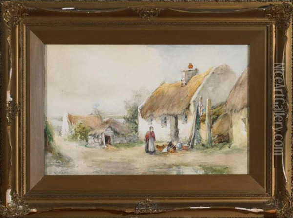 Cottages Co. Kerry, Ireland Oil Painting - William Bingham McGuinness