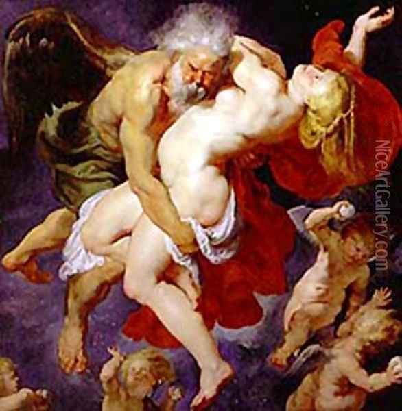 Boreas Abducting Orithyia Oil Painting - Peter Paul Rubens