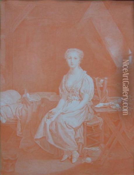 La Vertu Chancellante Oil Painting - Anne Genevieve Greuze