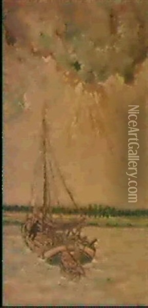 Moerdyck Oil Painting - William Degouve de Nuncques