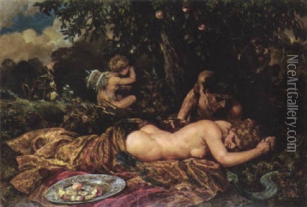 The Garden Of Eden Oil Painting - Richard Caton Woodville Jr.