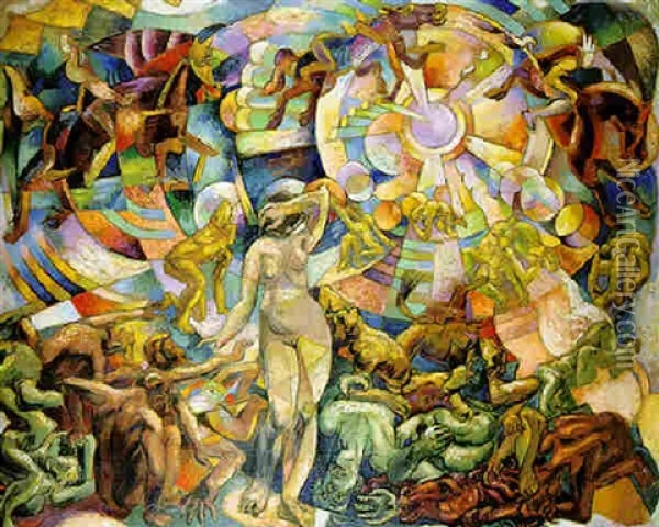 L'apocalyse Verte Oil Painting - Vladimir Davidovich Baranoff-Rossine