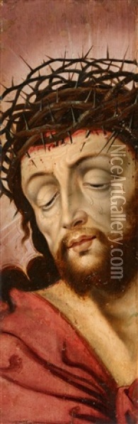 Christ In The Crown Of Thorns Oil Painting - Bartholomaeus Bruyn the Elder