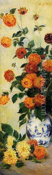 Dahlias Oil Painting - Claude Oscar Monet