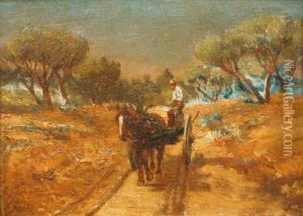 Charrette En Provence Oil Painting - Paul-Camille Guigou