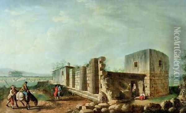 Temple of Esculapius Oil Painting - Luigi Mayer