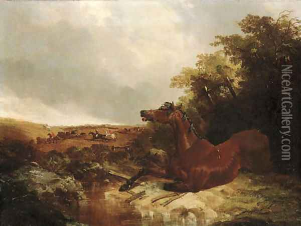 The fallen hunter Oil Painting - John Frederick Herring Snr