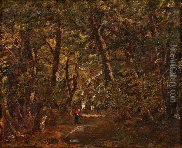 Waldlichtung Mit Figurenstaffage Oil Painting - Narcisse-Virgile D Az De La Pena