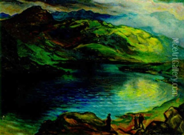Abend Am See Oil Painting - Richard Harflinger