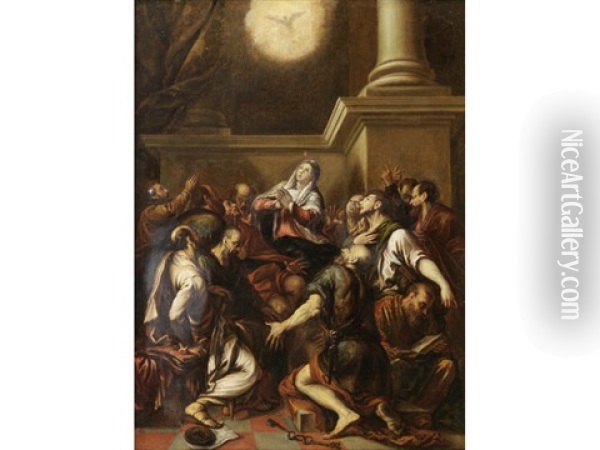The Miracle Of Pentecost Oil Painting - Giovanni Battista Volpato
