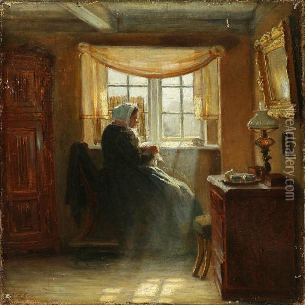 Interior Fra Nyboder Oil Painting - Emil Carl Lund