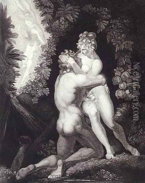 Adam and Eve Oil Painting - Johann Henry Fuseli