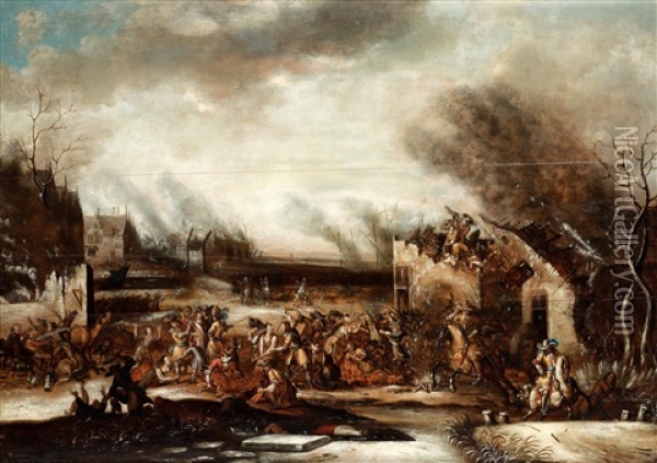 The Siege Oil Painting - Joost Cornelisz. Droochsloot