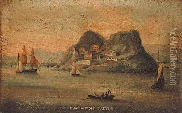 Dumbarton Castle Oil Painting - Anglo-Chinese School