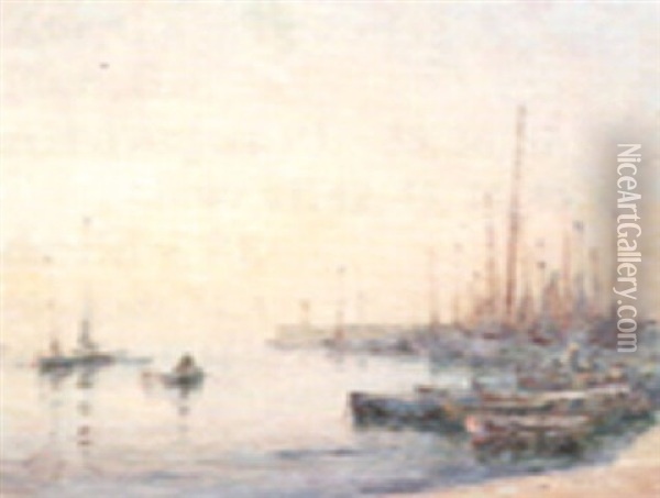 Midi Sur Le Port De Cannes Oil Painting - Georges Ricard-Cordingley