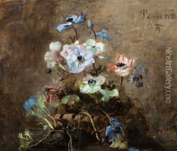 Flowers Oil Painting - Nicoline Tuxen