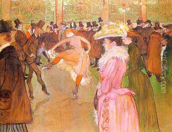 Training of the New Girls by Valentin at the Moulin Rouge 1889-90 Oil Painting - Henri De Toulouse-Lautrec