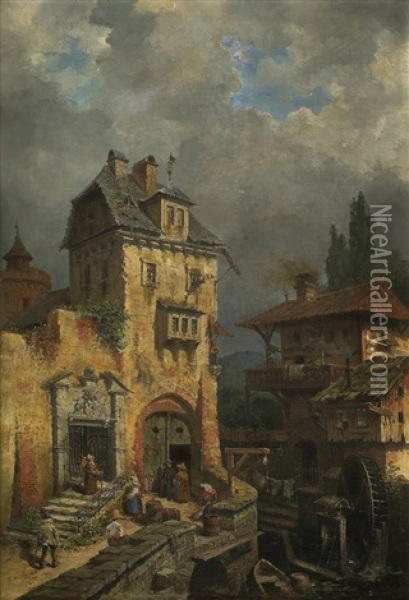 The Old Mill Oil Painting - Max Friedrich Rabes