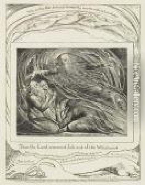 Then The Lord Answered Job Out Of The Whirlwind Oil Painting - William Blake