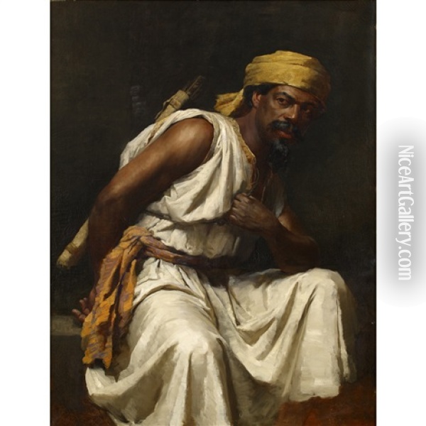 Portrait Of A Moor Oil Painting - Albert Bernard Uhle