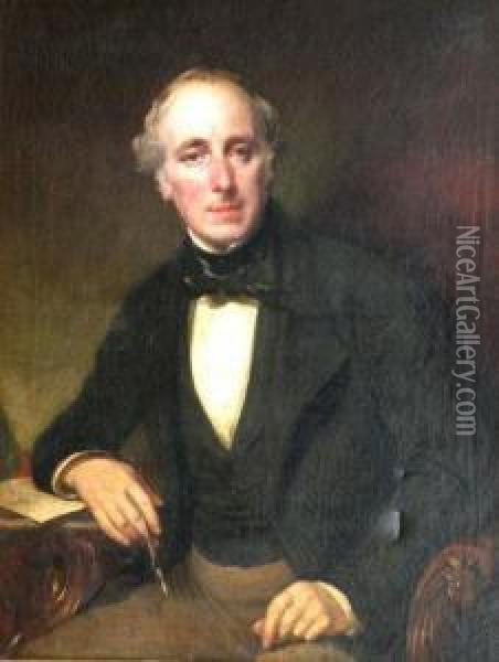 Portrait Of Rice Wynne Esquire Of Shrewsbury Oil Painting - James Pardon