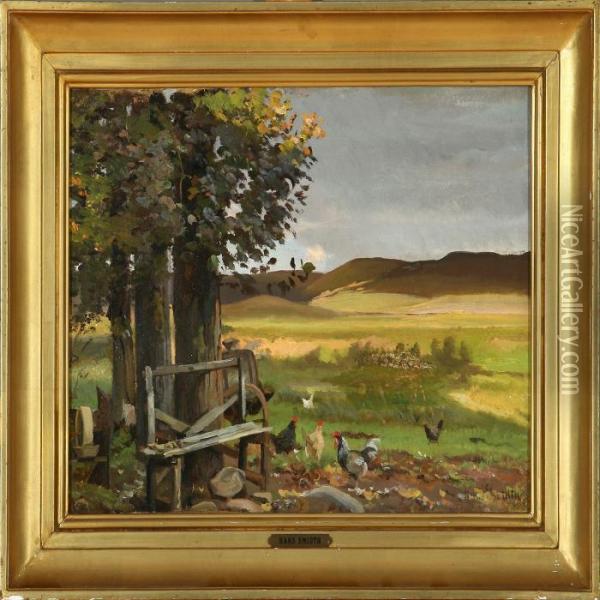 Danish Summer Landscape Oil Painting - Hans Ludvig Smidth