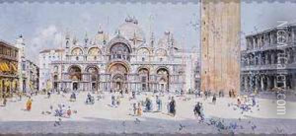 Plaza De San Marcos De Venecia Oil Painting - Antonio Reina