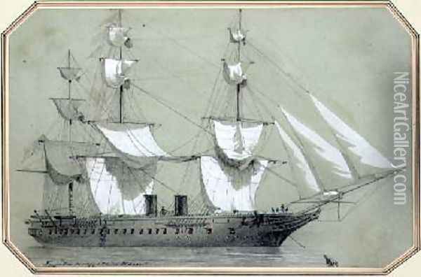The Warrior the first British iron warship commissioned by the Government in 1859 and at sea Oil Painting - William McConnell