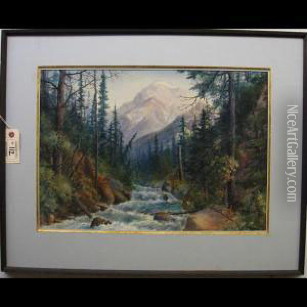 Rapid Waters - Rockies Oil Painting - Thomas Harrison Wilkinson