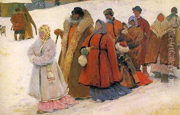 The Family 1910 Oil Painting - Sergei Ivanov
