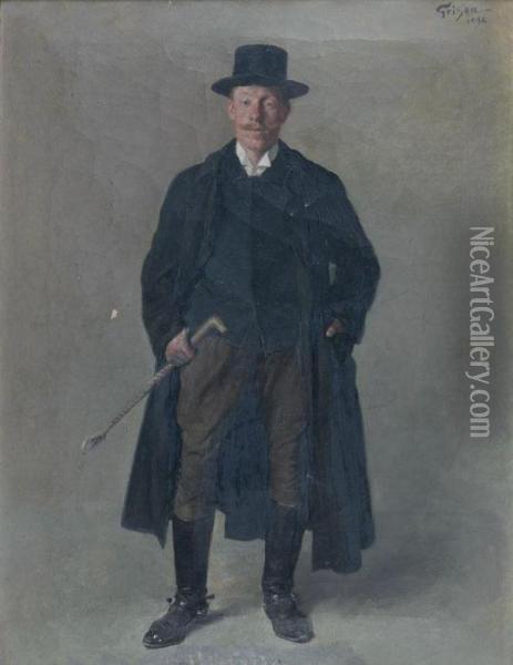 Portrait D'homme En Pied Oil Painting - Francois Adolphe Grison