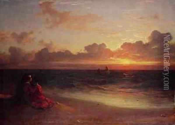 Sunset Oil Painting - Francis Danby