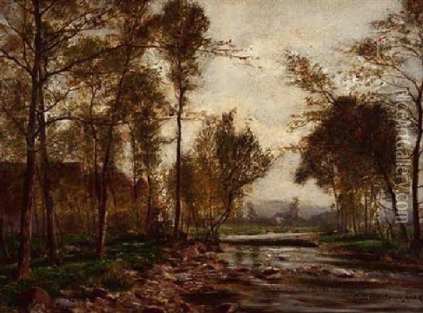 Herbstlandschaft An Der Erft Oil Painting - Carl Friedrich Daubenspeck