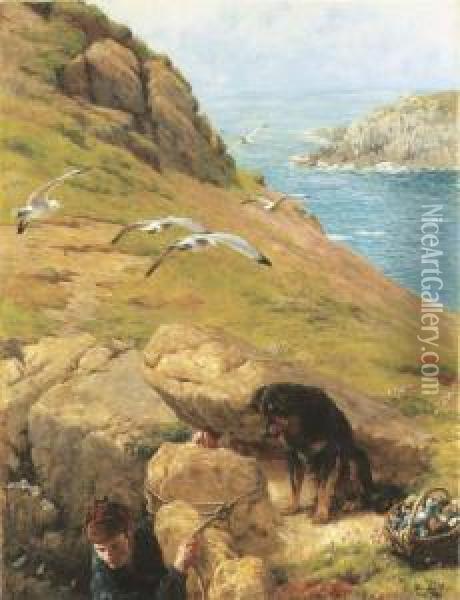 The Gull Catcher Oil Painting - James Clark Hook