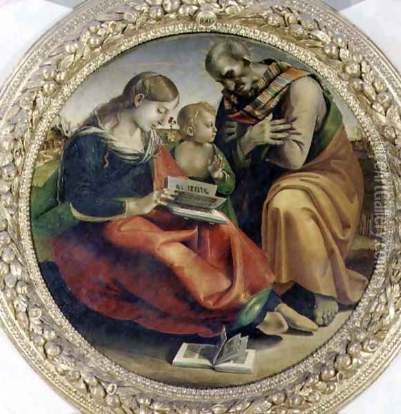 The Holy Family, c.1485 Oil Painting - Luca Signorelli