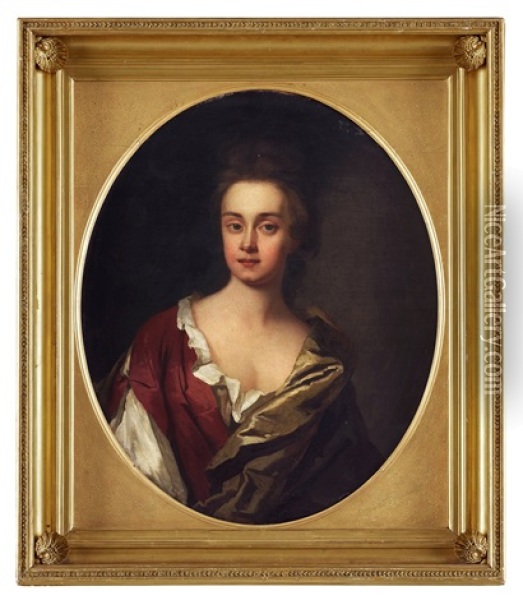 Portrait Depicting Madame Eliz Oil Painting - Michael Dahl