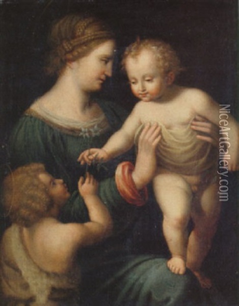 Madonnan Med Barnet Oil Painting - Bernardino Luini
