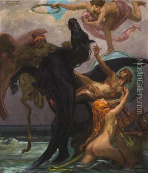 Perseus And Andromeda Oil Painting - Maximilian Pirner